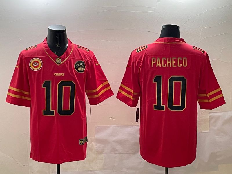 Men Kansas City Chiefs #10 Pacheco Red gold 2025 Nike Vapor Limited NFL Jersey style 209->kansas city chiefs->NFL Jersey
